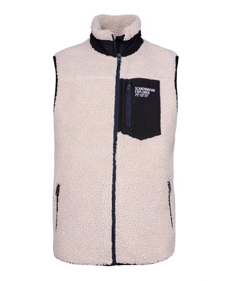 Pile fleecevest unisex beige 