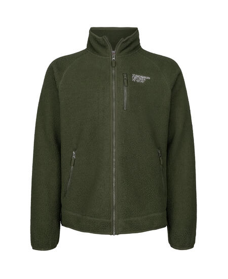 Sherpa fleecejakke unisex oliven 