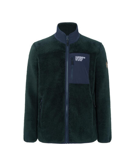 Teddyfleece unisex grønn/ marine 